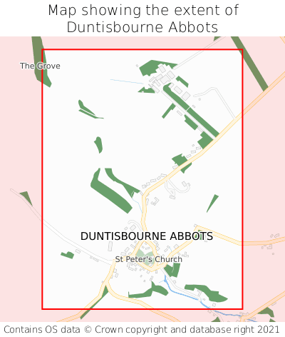 Map showing extent of Duntisbourne Abbots as bounding box