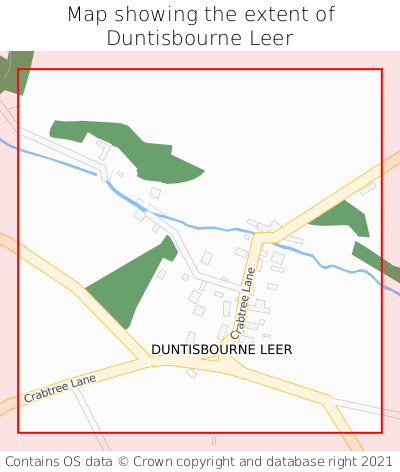 Map showing extent of Duntisbourne Leer as bounding box