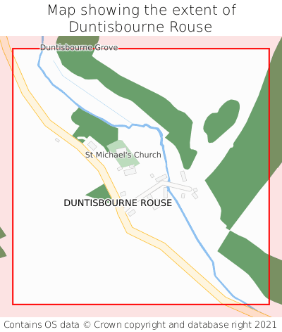 Map showing extent of Duntisbourne Rouse as bounding box