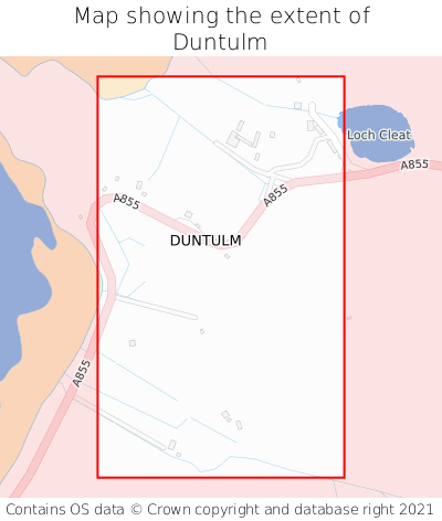 Map showing extent of Duntulm as bounding box