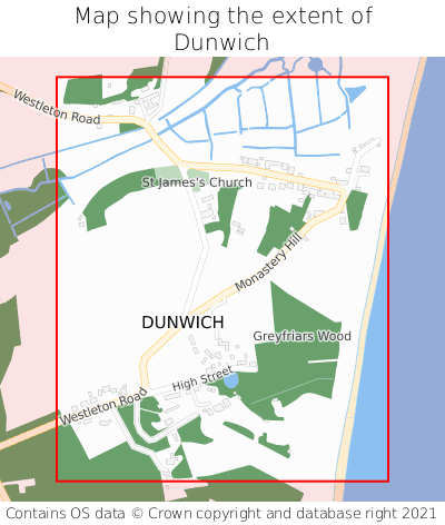 Map showing extent of Dunwich as bounding box