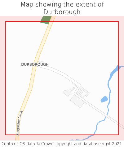 Map showing extent of Durborough as bounding box