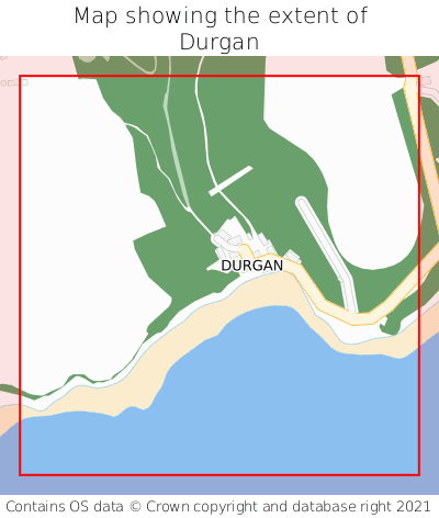 Map showing extent of Durgan as bounding box