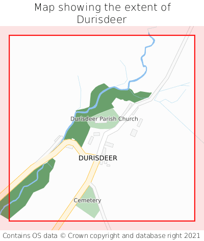 Map showing extent of Durisdeer as bounding box