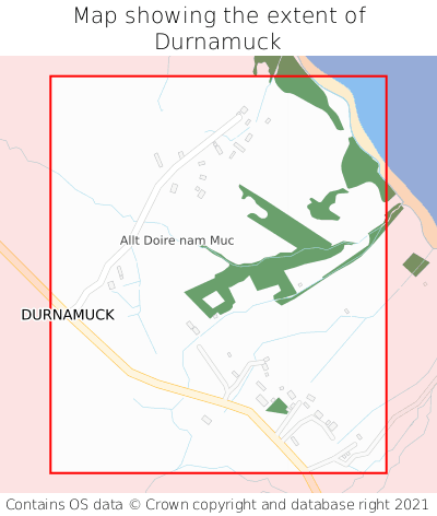 Map showing extent of Durnamuck as bounding box