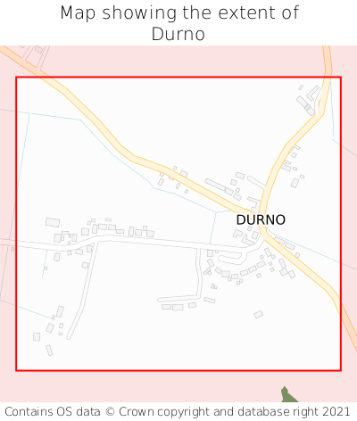 Map showing extent of Durno as bounding box