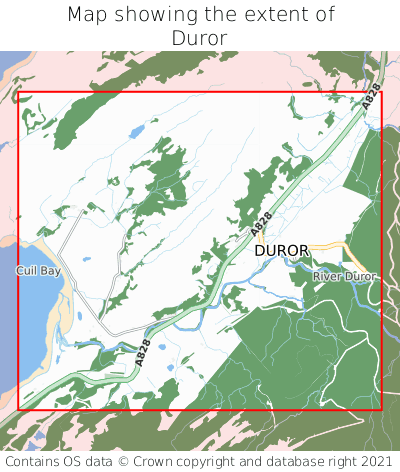Map showing extent of Duror as bounding box