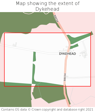 Map showing extent of Dykehead as bounding box