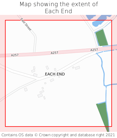 Map showing extent of Each End as bounding box