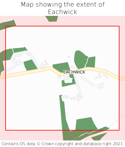 Map showing extent of Eachwick as bounding box