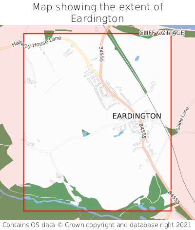 Map showing extent of Eardington as bounding box