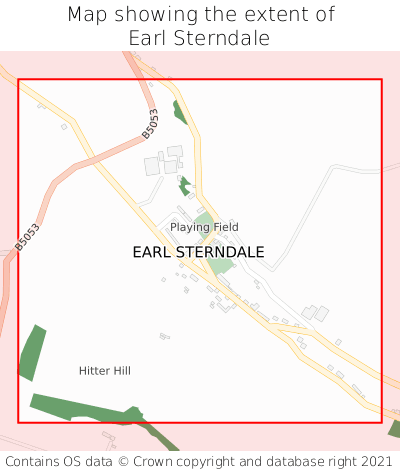 Map showing extent of Earl Sterndale as bounding box