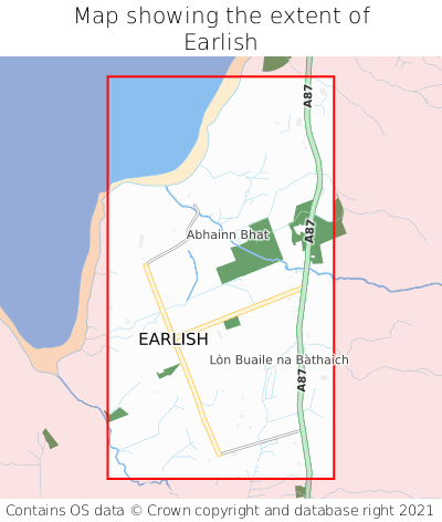 Map showing extent of Earlish as bounding box