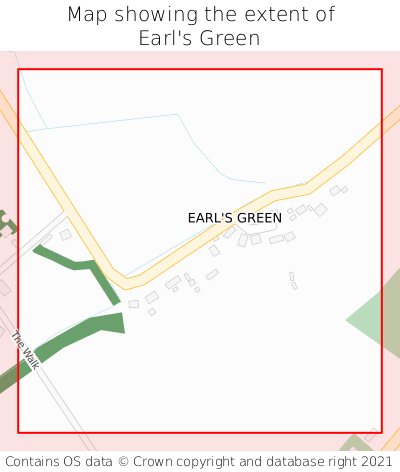 Map showing extent of Earl's Green as bounding box