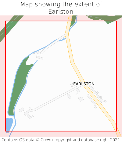 Map showing extent of Earlston as bounding box