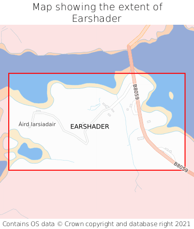Map showing extent of Earshader as bounding box