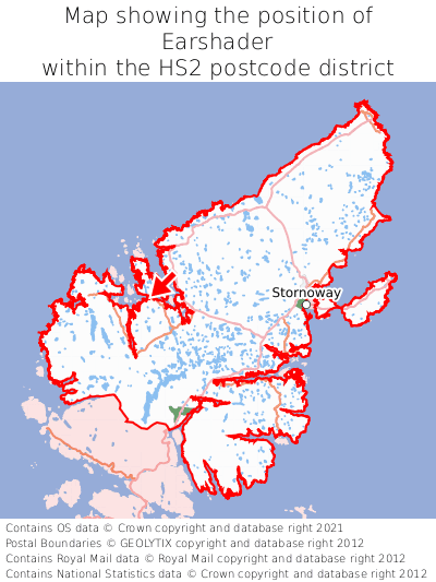 Map showing location of Earshader within HS2