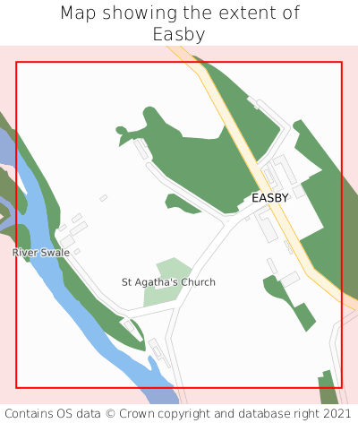 Map showing extent of Easby as bounding box