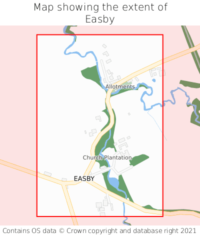 Map showing extent of Easby as bounding box