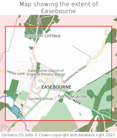 Map showing extent of Easebourne as bounding box