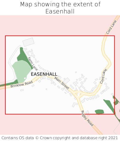 Map showing extent of Easenhall as bounding box