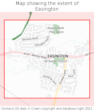 Map showing extent of Easington as bounding box