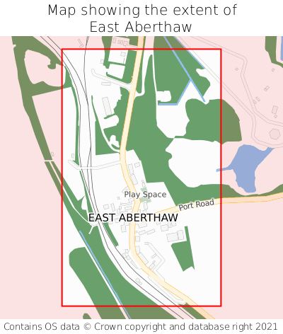 Map showing extent of East Aberthaw as bounding box