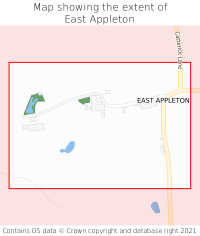 Map showing extent of East Appleton as bounding box