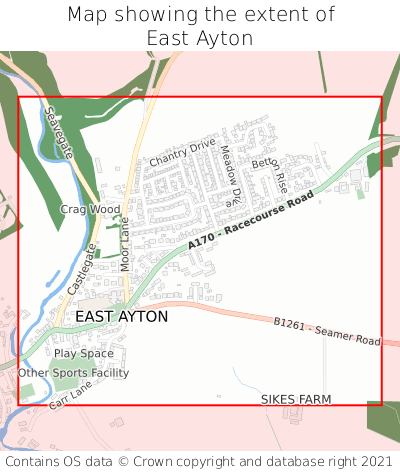 Map showing extent of East Ayton as bounding box