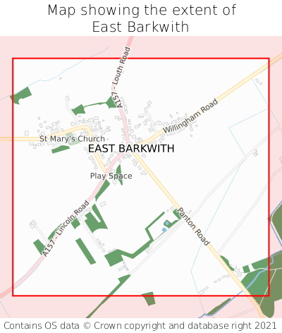 Map showing extent of East Barkwith as bounding box