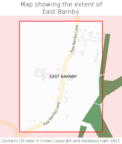 Map showing extent of East Barnby as bounding box
