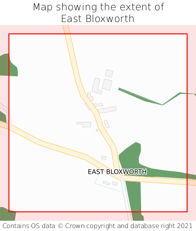 Map showing extent of East Bloxworth as bounding box