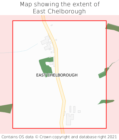 Map showing extent of East Chelborough as bounding box