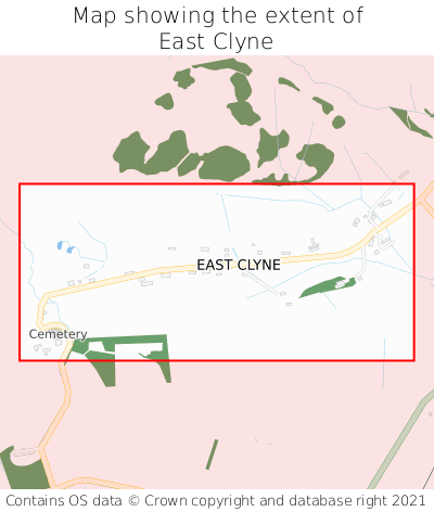 Map showing extent of East Clyne as bounding box