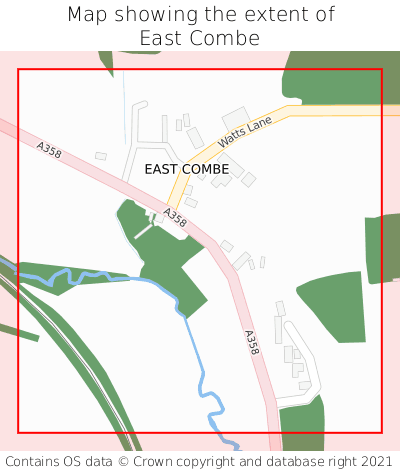 Map showing extent of East Combe as bounding box
