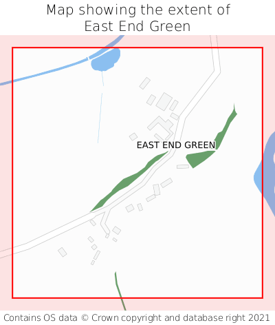 Map showing extent of East End Green as bounding box