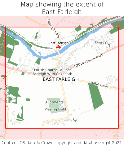 Map showing extent of East Farleigh as bounding box
