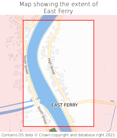 Map showing extent of East Ferry as bounding box