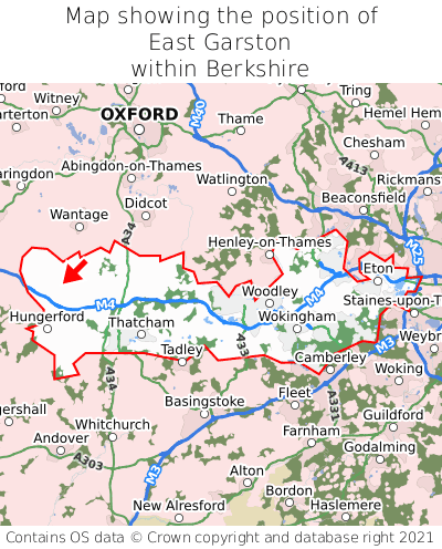 Map showing location of East Garston within Berkshire