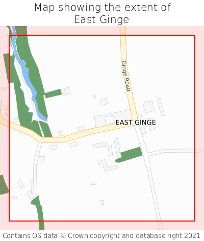 Map showing extent of East Ginge as bounding box