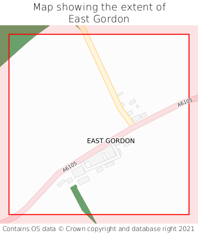 Map showing extent of East Gordon as bounding box
