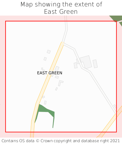 Map showing extent of East Green as bounding box