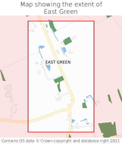 Map showing extent of East Green as bounding box