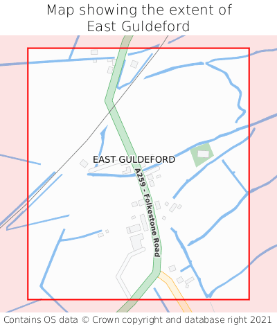 Map showing extent of East Guldeford as bounding box