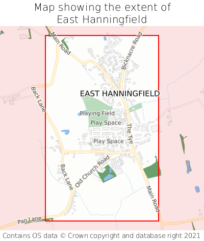 Map showing extent of East Hanningfield as bounding box