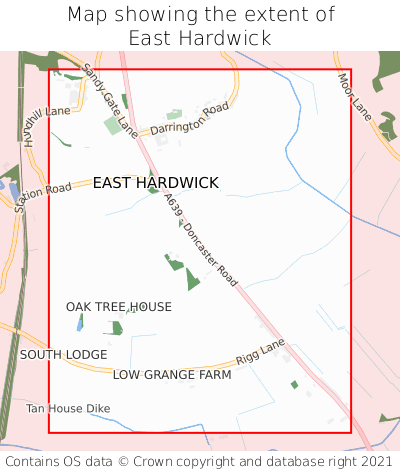 Map showing extent of East Hardwick as bounding box