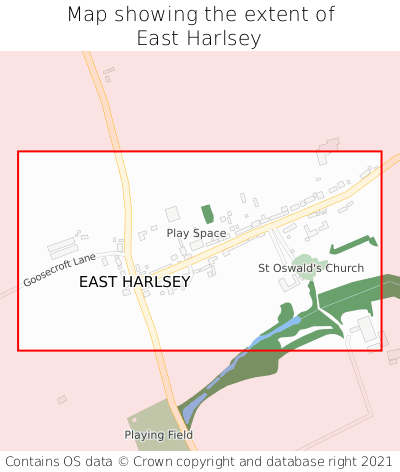 Map showing extent of East Harlsey as bounding box
