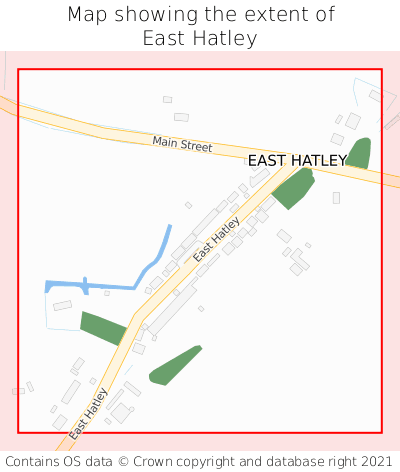 Map showing extent of East Hatley as bounding box