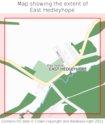 Map showing extent of East Hedleyhope as bounding box