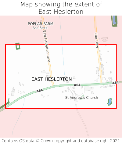 Map showing extent of East Heslerton as bounding box